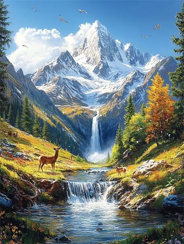 Diamond Painting Natur Diamond Painting Erwachsene Groß Landschaft 20x30cm DIY 5D Crystal Strass Stickerei Kreuzstich Kinder Diamant Malerei Leinwand Kit,Geschenke für Zuhause Wand Dekoration L-1401 von Yeogcohe