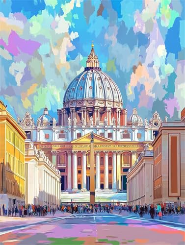 Diamond Painting Religion Diamond Painting Erwachsene Landschaft 40x50cm DIY 5D Crystal Strass Stickerei Kreuzstich Kinder Diamant Malerei Leinwand Kit,Geschenke für Zuhause Wand Dekoration L-1402 von Yeogcohe