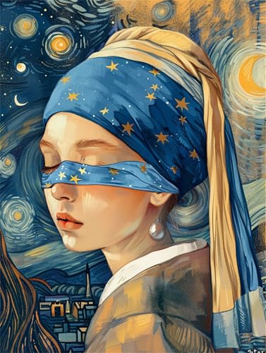 Diamond Painting Sternenhimmel Diamond Painting Erwachsene Groß Frau 30x50cm DIY 5D Crystal Strass Stickerei Kreuzstich Kinder Diamant Malerei Leinwand Kit,Geschenke für Zuhause Wand Dekoration L-1386 von Yeogcohe