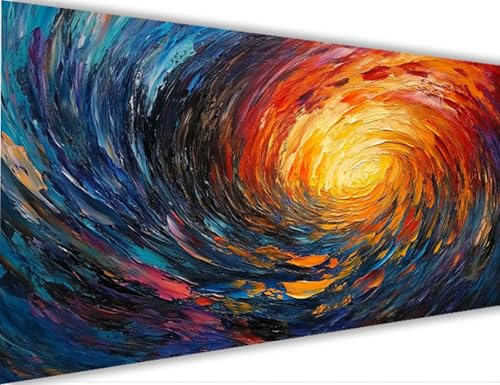 Malen Nach Zahlen Abstrakt,Meer Malen Nach Zahlen Erwachsene mit Rahmen 60x120cm,Paint by Numbers ab 5-10 Jahre Mädchen Geschenke,DIY Ölgemälde Set mit Pinseln Acryl Leinwan,Wanddeko Wohnzimme LE-106 von Yeogcohe
