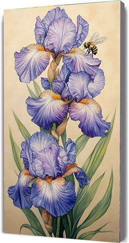Malen Nach Zahlen Blume,Iris Malen Nach Zahlen Erwachsene mit Rahmen 40x80cm, Paint by Numbers ab 5-10 Jahre Mädchen Geschenke, DIY Ölgemälde Set mit Pinseln Acryl Leinwan, Wanddeko Wohnzimme LE-909 von Yeogcohe