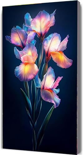 Malen Nach Zahlen Blume,Iris Malen Nach Zahlen Erwachsene mit Rahmen 70x140cm, Paint by Numbers ab 5-10 Jahre Mädchen Geschenke, DIY Ölgemälde Set mit Pinseln Acryl Leinwan, Wanddeko Wohnzimme LE-1126 von Yeogcohe