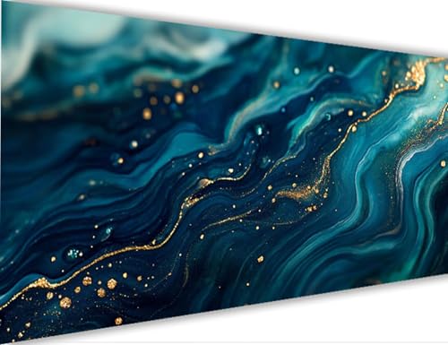 Malen Nach Zahlen Erwachsene Abstrakt Malen Nach Zahlen mit Rahmen 50x100cm Marmor Paint by Numbers für Anfänger,DIY Set Erwachsene,Ölgemälde Leinwand Kit mit Acrylfarben Bastelset,Wand Dekor LE-357 von Yeogcohe