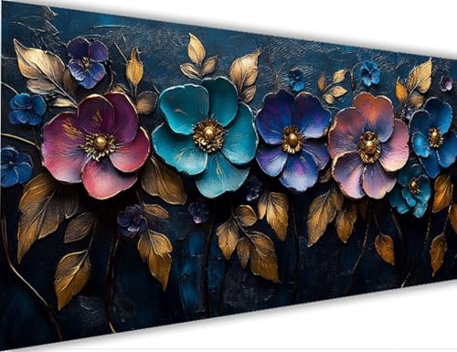 Malen Nach Zahlen Erwachsene Blume Malen Nach Zahlen mit Rahmen 80x160cm Retro Paint by Numbers für Anfänger,DIY Set Erwachsene,Ölgemälde Leinwand Kit mit Acrylfarben Bastelset,Home Wand Dekor LE-352 von Yeogcohe