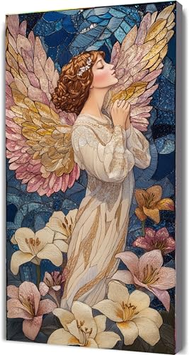 Malen Nach Zahlen Erwachsene Engel Malen Nach Zahlen mit Rahmen 70x140cm Frau Paint by Numbers für Anfänger,DIY Set Erwachsene,Ölgemälde Leinwand Kit mit Acrylfarben Bastelset,Home Wand Dekor LE-806 von Yeogcohe