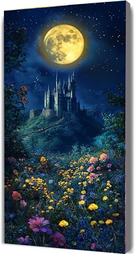 Malen Nach Zahlen Erwachsene Mond Malen Nach Zahlen mit Rahmen 60x120cm Blume Paint by Numbers für Anfänger,DIY Set Erwachsene,Ölgemälde Leinwand Kit mit Acrylfarben Bastelset,Home Wand Dekor LE-347 von Yeogcohe