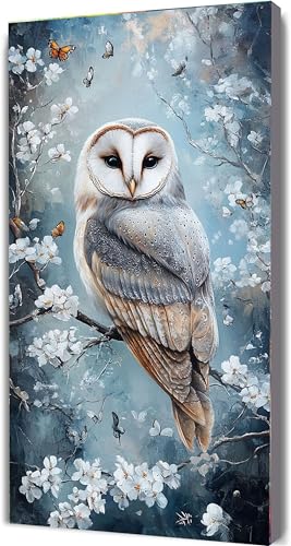 Malen Nach Zahlen Erwachsene Tier Malen Nach Zahlen mit Rahmen 40x80cm Eule Paint by Numbers für Anfänger, DIY Set Erwachsene, Ölgemälde Leinwand Kit mit Acrylfarben Bastelset, Home Wand Dekor LE-559 von Yeogcohe