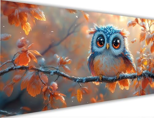 Malen Nach Zahlen Herbst,Eule Malen Nach Zahlen Erwachsene mit Rahmen 50x150cm, Paint by Numbers ab 5-10 Jahre Mädchen Geschenke, DIY Ölgemälde Set mit Pinseln Acryl Leinwan, Wanddeko Wohnzimme LE-702 von Yeogcohe