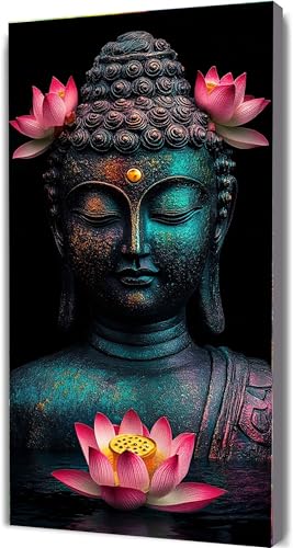 Malen Nach Zahlen Lotus,Buddha Malen Nach Zahlen Erwachsene mit Rahmen 50x150cm,Paint by Numbers ab 5-10 Jahre Mädchen Geschenke,DIY Ölgemälde Set mit Pinseln Acryl Leinwan,Wanddeko Wohnzimme LE-1156 von Yeogcohe