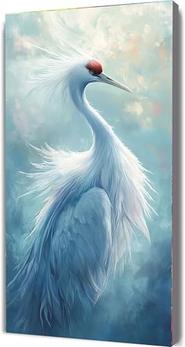 Malen Nach Zahlen Tier,Mandschurenkranich Malen Nach Zahlen Erwachsene mit Rahmen 70x140cm,Paint by Numbers ab 9 Jahre Mädchen Geschenke,DIY Ölgemälde Set mit Pinseln Acryl,Wanddeko Wohnzimme LE-697 von Yeogcohe