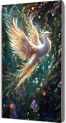 Tier Malen Nach Zahlen Erwachsene Groß 60x120cm,Malen Nach Zahlen mit Rahmen Phönix,Kreativ Set für Erwachsene,DIY Handgemalt Ölgemälde Leinwand Kit mit Pinseln Acrylfarben,Home Dekor Geschenk LE-214 von Yeogcohe