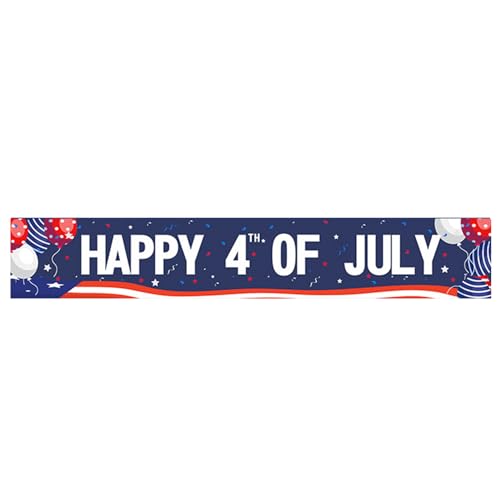 Happy 4. Juli Banner, 118x20 Zoll hängen 4. Juli Dekorationen, wetterfestes 4. Juli Dekor für Independence Day Yard Home Party Supplies, 4. Juli Dekorationen von Yeory