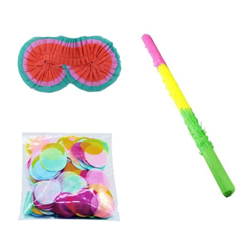 Party Pinata Stick Set 20 -Zoll Regenbogen Pinata Stick Blindfold Confetti für Geburtstagsfeier Lieferungen Dekoration 3pcs, Pinata Stick von Yeory