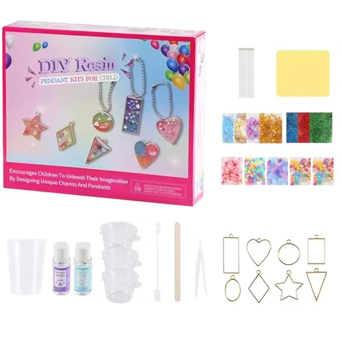 Yeory Schmuckherstellungsset, Harzanhänger-Set für Kinder, DIY-Set zur Herstellung von Kristallschmuck, Schmuckherstellungssets für Kinder von Yeory