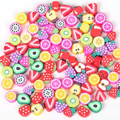 Yerdos Modelliermassen-Perlen mit Tiermotiven, Obstblumen, lose Abstände, für Kinder, Schmuck, DIY, Armband, Halskette, Zubehör von Yerdos