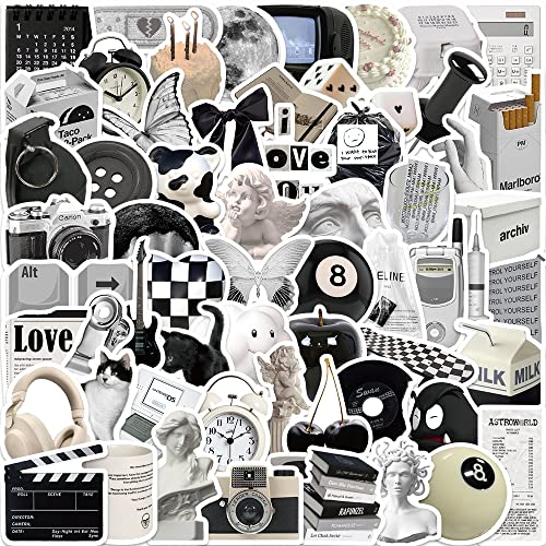 61 Stück Minimalistische Aufkleber in Schwarz und Weiß,Sticker Vintage,Wasserfeste Scrapbook Aufkleber für Gepäck,laptop,Wasserflaschen Usw. 61 Stück Minimalistische Aufkleber in Schwarz und Weiß,Sticker Vintage,Wasserfeste Scrapbook Aufkleber für Gepäck,laptop,Wasserflaschen Usw. von Yeria