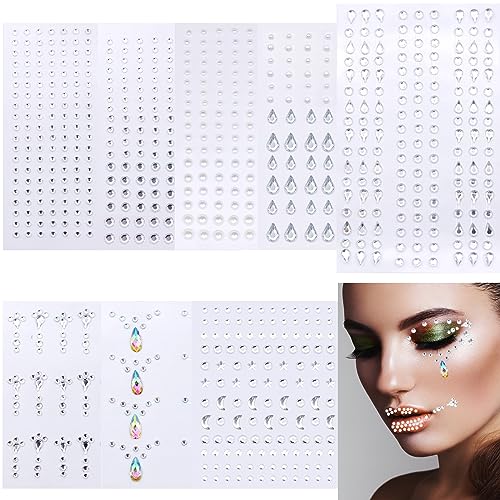 Glitzersteine Gesicht, 1038 Stück Selbstklebend Strasssteine Glitzersteine Aufkleber, Glitzer Basteln Schmucksteine für Gesichts-Make-Up Fingernagel Dekorationen Und Festival Glitzer Gesicht Glitzersteine Gesicht, 1038 Stück Selbstklebend Strasssteine Glitzersteine Aufkleber, Glitzer Basteln Schmucksteine für Gesichts-Make-Up Fingernagel Dekorationen Und Festival Glitzer Gesicht von Yeria