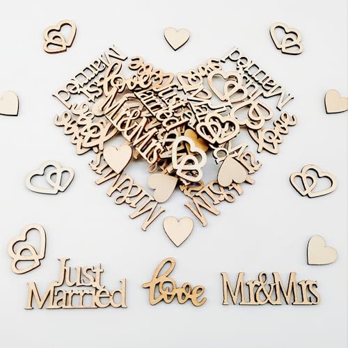 Yeria 120 Stück Holz Konfetti Hochzeitsdeko Tisch, Herz Konfetti Streudeko Tischdeko Hochzeit, Just Married Hochzeit Deko, DIY Hochzeitsdeko Tisch für Verlobbung Valentinstag Yeria 120 Stück Holz Konfetti Hochzeitsdeko Tisch, Herz Konfetti Streudeko Tischdeko Hochzeit, Just Married Hochzeit Deko, DIY Hochzeitsdeko Tisch für Verlobbung Valentinstag von Yeria