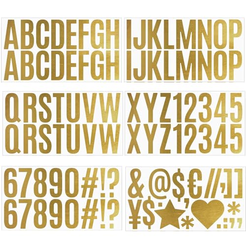 Yesallwas 6 Blatt Alphabet Buchstaben Aufkleber Gold, Selbstklebendes Vinyl Buchstaben Zahlen Aufkleber Set, 2,5in Wasserfest Symbol Briefkastennummern Aufkleber für Schilder Türen Auto Adressnummer Yesallwas 6 Blatt Alphabet Buchstaben Aufkleber Gold, Selbstklebendes Vinyl Buchstaben Zahlen Aufkleber Set, 2,5in Wasserfest Symbol Briefkastennummern Aufkleber für Schilder Türen Auto Adressnummer von Yesallwas