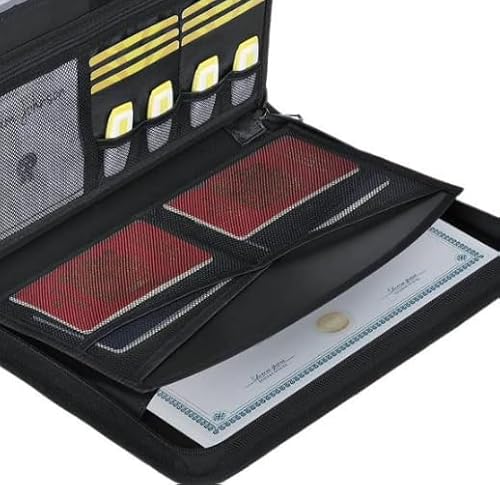 A4 Dokumentenmappe mit 13 Fächern, Transparentes Akkordeon, Feuerfest, Reißverschluss, Etiketten, Schwarz (36.5 * 26.5 * 4.8cm) von Yesay