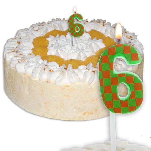 Mini-Kerze Zahl 6, Zahlenkerze für 6. oder 60. Geburtstag, 1 Stück, 2,5 cm von Yesbox GmbH