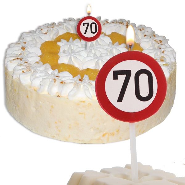 Mini Kerze Zahl 70 als Tortendeko für 70. Geburtstag, 2,2cm , 1 Stück von Yesbox GmbH