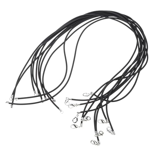 Yeselino Schwarze Halskette, Seil, Kordel aus Gummi mit Verschluss, 10 Stück, für Schmuck, Halsketten, Halsketten, Halsbänder, Halsketten, Gummi von Yeselino