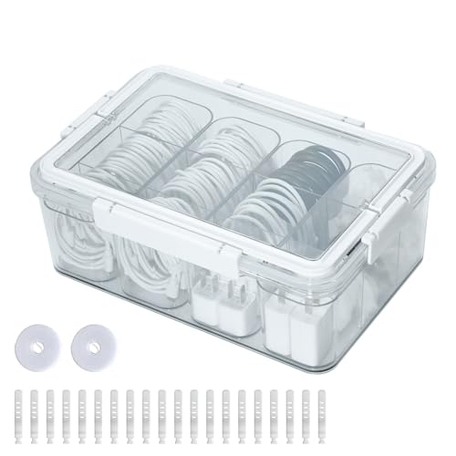 Yesesion Große Kabel-Organizer-Box mit Deckel und Griff, Kunststoff-Ladekabelhalter mit 12 Fächern für Schreibtischschublade, transparenter Kunsthandwerk Behälter mit herausnehmbaren Innenbechern Yesesion Große Kabel-Organizer-Box mit Deckel und Griff, Kunststoff-Ladekabelhalter mit 12 Fächern für Schreibtischschublade, transparenter Kunsthandwerk Behälter mit herausnehmbaren Innenbechern von Yesesion