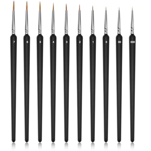 Feine Pinsel Set, 10 Stück Acrylfarben,Kleine Künstlerpinsel Malen,Aquarell Acryl Pinsel Malen,Dünne Malen Nach Zahlen Pinsel für Acrylfarben, Nagelkunst, Aquarell, Öl, Miniaturen Feine Pinsel Set, 10 Stück Acrylfarben,Kleine Künstlerpinsel Malen,Aquarell Acryl Pinsel Malen,Dünne Malen Nach Zahlen Pinsel für Acrylfarben, Nagelkunst, Aquarell, Öl, Miniaturen von Yesimola