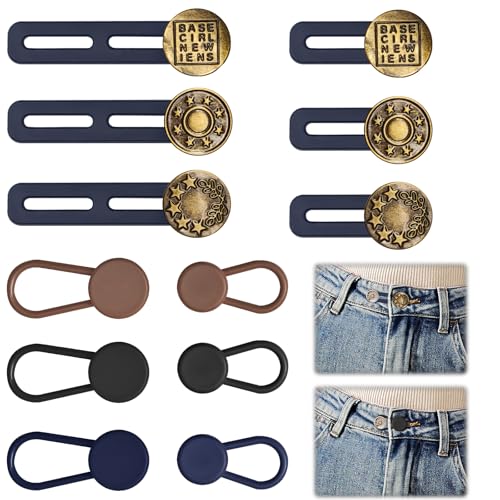 Yesimola 12 Stück Hosenbunderweiterung Knopf, Kragenmanschetten Verlängerung Extender Knopf Set,Adjustable Bund Expander Jeans Einziehbare Knöpfe, für Jeans Jeansrock Umstandshose Yesimola 12 Stück Hosenbunderweiterung Knopf, Kragenmanschetten Verlängerung Extender Knopf Set,Adjustable Bund Expander Jeans Einziehbare Knöpfe, für Jeans Jeansrock Umstandshose von Yesimola