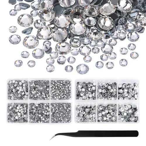 Yesimola 6500pcs Klare Flatback Strasssteine, Glitzersteine Nägel, Nagel Steine, Rhinestones mit Wachsstift, Spitzer, Pinzette, Glitzersteine Zum Basteln für Make-Up, Schmuckherstellung, Nägel Yesimola 6500pcs Klare Flatback Strasssteine, Glitzersteine Nägel, Nagel Steine, Rhinestones mit Wachsstift, Spitzer, Pinzette, Glitzersteine Zum Basteln für Make-Up, Schmuckherstellung, Nägel von Yesimola