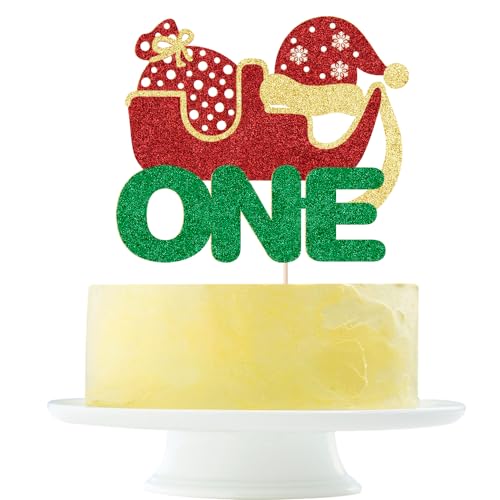 Merry Christmas Cake Topper Flash Xmas Holiday Cake Decorations Winter Festive Party Decor for Winter Christmas Santa Happy New Year Party Supply Decoration (1) von Yetxel