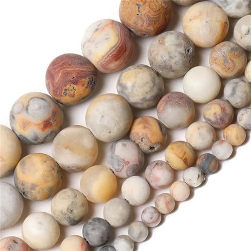 Matte Naturstein-Achat-Steinperlen, rund, lose Perlen für Schmuckherstellung, DIY-Armbänder von Yeuyyben