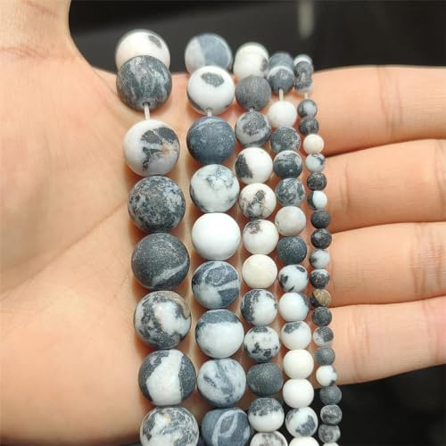 Matte natürliche schwarze Jaspis-Stein-Perlen, runde Perlen für Schmuckherstellung, DIY-Armband, Zubehör, 38,1 cm Strang, 4, 6, 8, 10, 12 mm von Yeuyyben