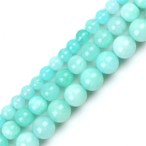 Natürliche Jades-Steinperlen, rund, lose Abstandshalzedon-Perlen für Schmuckherstellung, DIY, Armband, Plektrum, Größe 6/8/10 mm, 38,1 cm von Yeuyyben