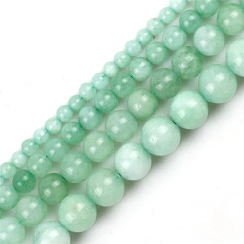 Natürliche Jades-Steinperlen, rund, lose Abstandshalzedon-Perlen für Schmuckherstellung, DIY, Armband, Plektrum, Größe 6/8/10 mm, 38,1 cm von Yeuyyben
