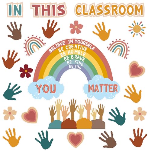 Boho-Regenbogen-Pinnwand-Dekorationen, 30 Stück, inspirierende positive Bestätigungen, Wanddekoration, Boho-Regenbogen-Ausschnitte, Klassenzimmer-Dekor für Lehrer, Schulbedarf Boho-Regenbogen-Pinnwand-Dekorationen, 30 Stück, inspirierende positive Bestätigungen, Wanddekoration, Boho-Regenbogen-Ausschnitte, Klassenzimmer-Dekor für Lehrer, Schulbedarf von Yewfold