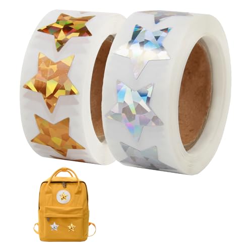 1000 PCS Sterne Aufkleber, Gold Silber Sterne Selbstklebende Rolle 2.5cm, Funkelnde Weihnachtsstern Sticker, für Scrapbooking, Grußkarten, Geschenke und Festdekorationen 1000 PCS Sterne Aufkleber, Gold Silber Sterne Selbstklebende Rolle 2.5cm, Funkelnde Weihnachtsstern Sticker, für Scrapbooking, Grußkarten, Geschenke und Festdekorationen von Yewseas
