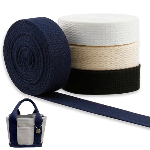 12m Nähen Twill Band 20mm Schwere Baumwolle Gurtband 4 Farben Natürliche Twill Band, Schweres Baumwollgurtband, Ideal für DIY, Handwerk, Schürzen und Nähprojekte, Robuste Fischgrätenstruktur von Yewseas