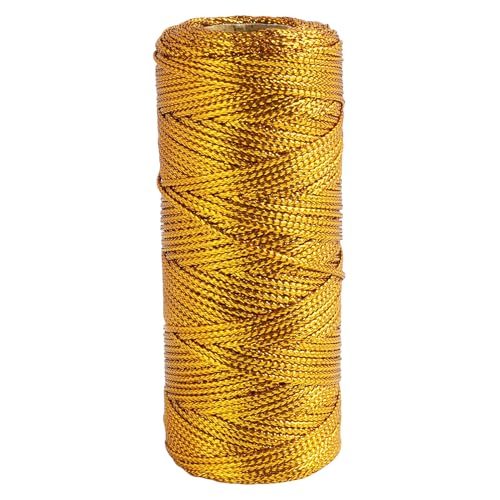 Goldene Schnur 1.5MM*100M Kordel Gold, Goldenes Band, Goldfaden zum Basteln, Unelastisches Goldene, Dekorative Kordel Gold für Geschenkverpackung, Weihnachtsdeko, Hochzeit, Partydekoration Goldene Schnur 1.5MM*100M Kordel Gold, Goldenes Band, Goldfaden zum Basteln, Unelastisches Goldene, Dekorative Kordel Gold für Geschenkverpackung, Weihnachtsdeko, Hochzeit, Partydekoration von Yewseas