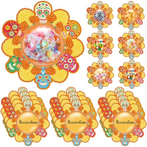 Yexiya 24 Sets Day of the Dead Kaugummiballmaschine Día De Los Muertos Ringelblumen-Süßigkeitenkarten mit Kunststoffkuppeln für mexikanisches Zubehör, lustige Aktivitäten, Dekoration, Halloween Yexiya 24 Sets Day of the Dead Kaugummiballmaschine Día De Los Muertos Ringelblumen-Süßigkeitenkarten mit Kunststoffkuppeln für mexikanisches Zubehör, lustige Aktivitäten, Dekoration, Halloween von Yexiya