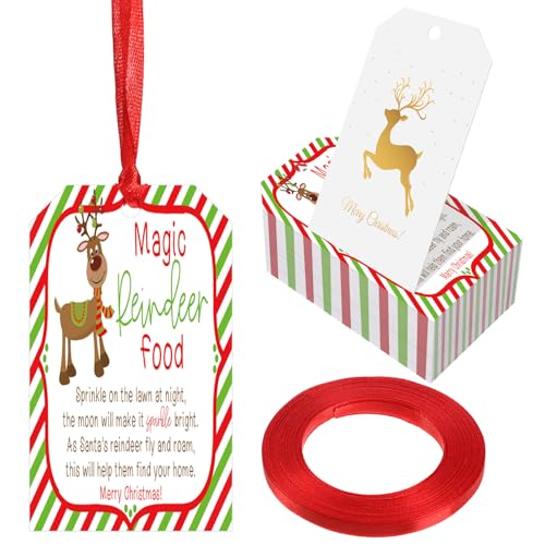 Yexiya Weihnachts-Geschenkanhänger mit rotem Band, Weihnachtsmann, magisches Rentier, Lebensmittel, Weihnachtsanhänger, für Geschenke, DIY, Weihnachtsgeschenke, Geschenkpapier, Kekstüten, Partyzubehör Yexiya Weihnachts-Geschenkanhänger mit rotem Band, Weihnachtsmann, magisches Rentier, Lebensmittel, Weihnachtsanhänger, für Geschenke, DIY, Weihnachtsgeschenke, Geschenkpapier, Kekstüten, Partyzubehör von Yexiya