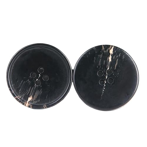10 Stück 15 mm bis 30 mm schwarze runde Harzknöpfe (Farbe 1, 30 mm - 10 Stück) von Yeydeoe