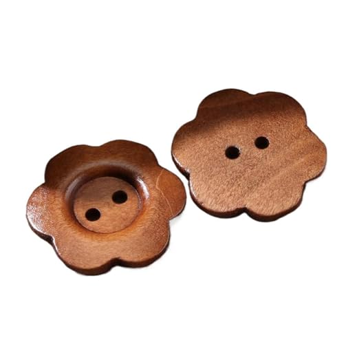10 Stück Holzknöpfe mit zwei Löchern für Oberbekleidung und Hemden, 11 mm bis 38 mm (Farbe 6, 20 mm-10 Stück) von Yeydeoe