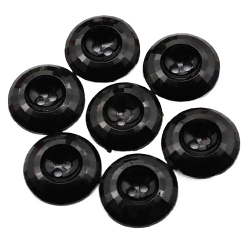 18 - 30 mm, schwarze, runde glänzende Knöpfe (schwarz, 25 mm, 6 Stück) von Yeydeoe