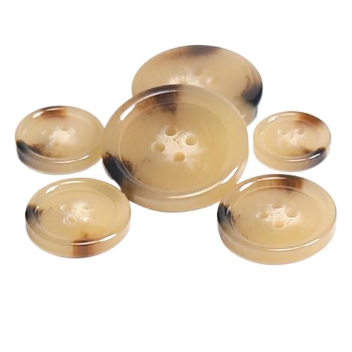 Harzknöpfe, rund, für Mäntel und Pullover, 15 mm bis 28 mm (Farbe 1, 28 mm - 10 Stück), 10 Stück von Yeydeoe