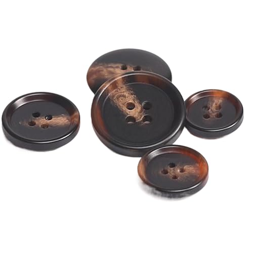 Harzknöpfe mit Hornmuster für Mäntel und Strickjacken, 15 mm bis 30 mm (Farbe 1, 30 mm - 10 Stück), 10 Stück von Yeydeoe