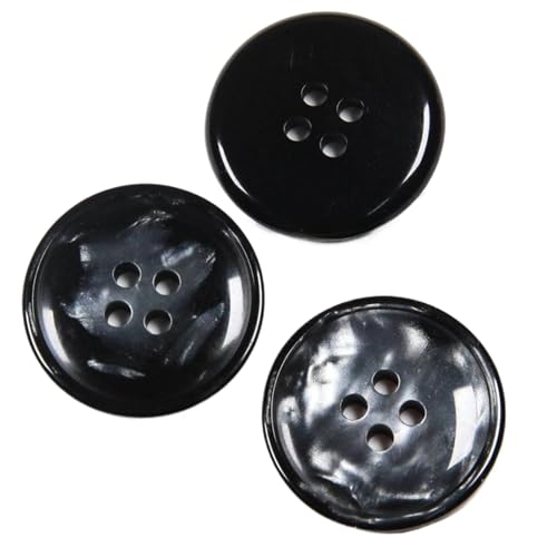 Harzknöpfe mit vier Löchern und runden Mustern, 10 mm - 28 mm (Farbe 1, 15 mm - 10 Stück), 10 Stück von Yeydeoe