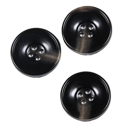 Harzknöpfe mit vier Löchern und runden Mustern, 10 mm - 28 mm (Farbe 1, 28 mm - 10 Stück), 10 Stück von Yeydeoe