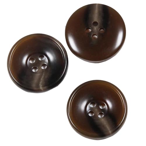 Harzknöpfe mit vier Löchern und runden Mustern, 10 mm - 28 mm (Farbe 2, 12,5 mm - 10 Stück), 10 Stück von Yeydeoe